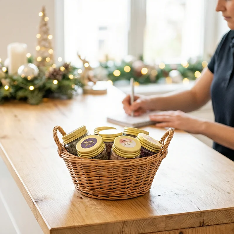 Geschenke für Patienten in einer Physiotherapie Praxis. Sie liegen in einer Schale auf dem Tresen